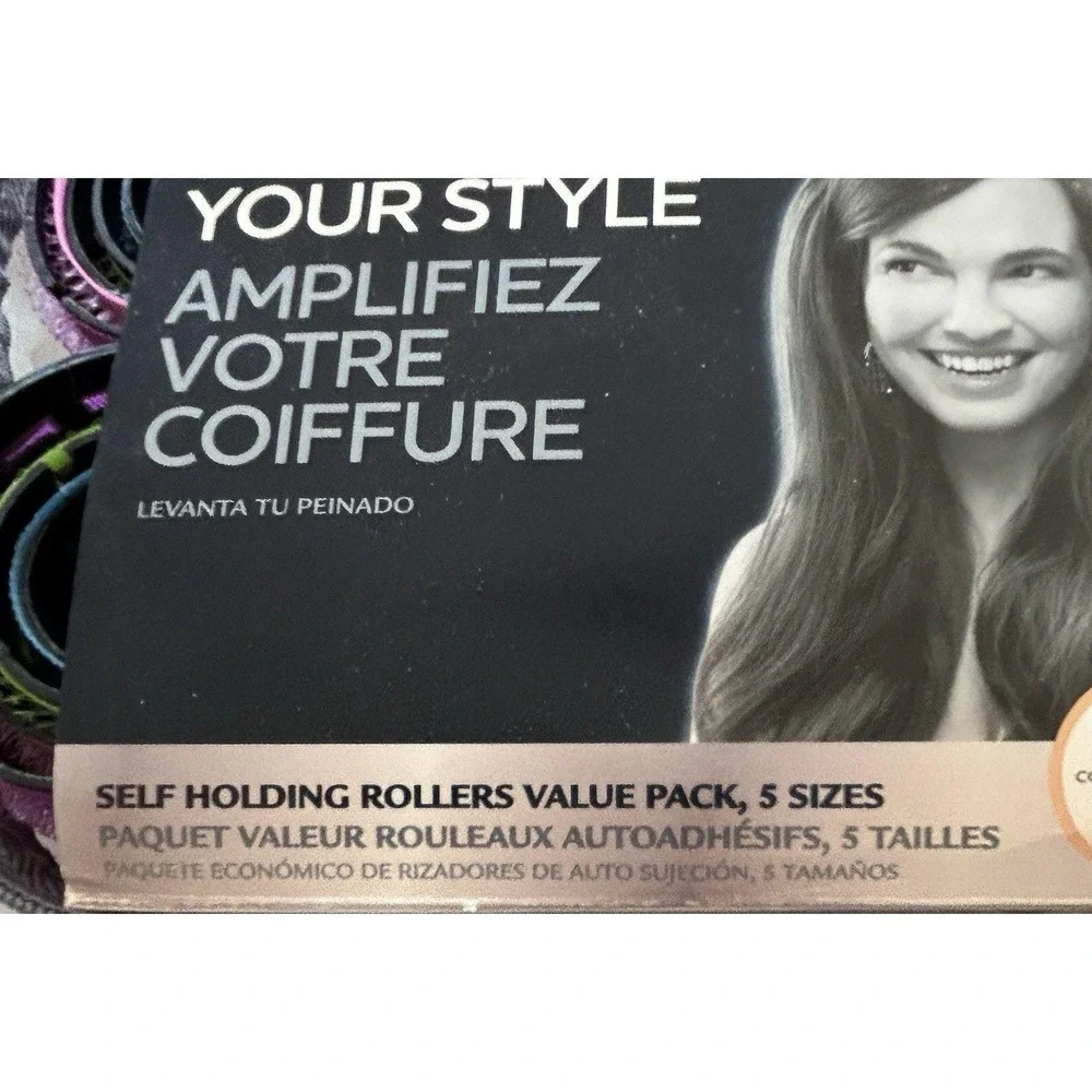 Goody Hair Rollers Self Holding Zip Pouch Set Of 28‎ Curlers 5 sizes